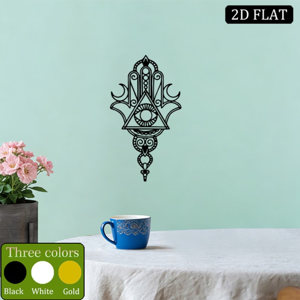 Home Decor Room - CIFBUY งานศิลปะติดผนังเหล็ก รูปปั้นโลหะฮัมซาและตาปีศาจ ป้ายแขวนกันสนิม ตกแต่งบ้าน ห้องนอน