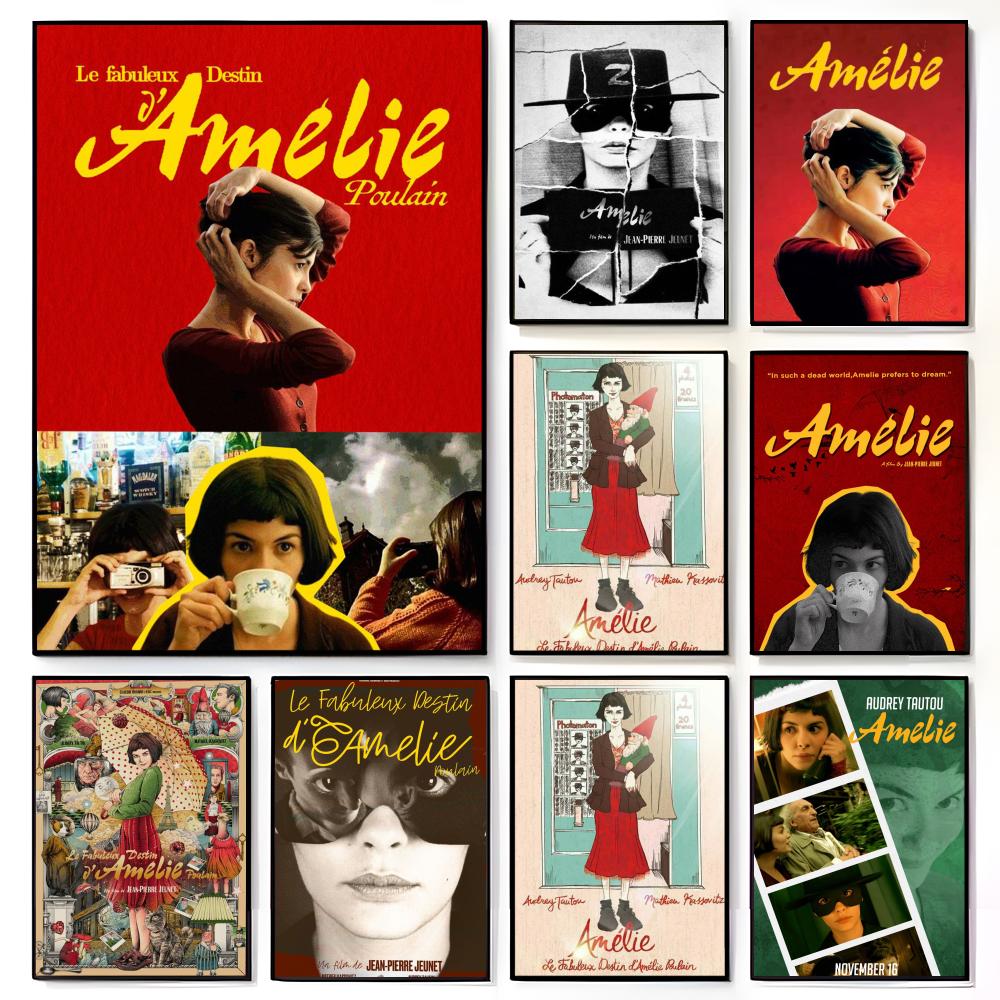 Home Decor Color Palettes - โปสเตอร์ศิลปะสีสันสดใสสไตล์ภาพยนตร์ฝรั่งเศส Montmartre A-Amelie ภาพพิมพ์ตกแต่งผนังห้องเด็กสไตล์อเมริกัน