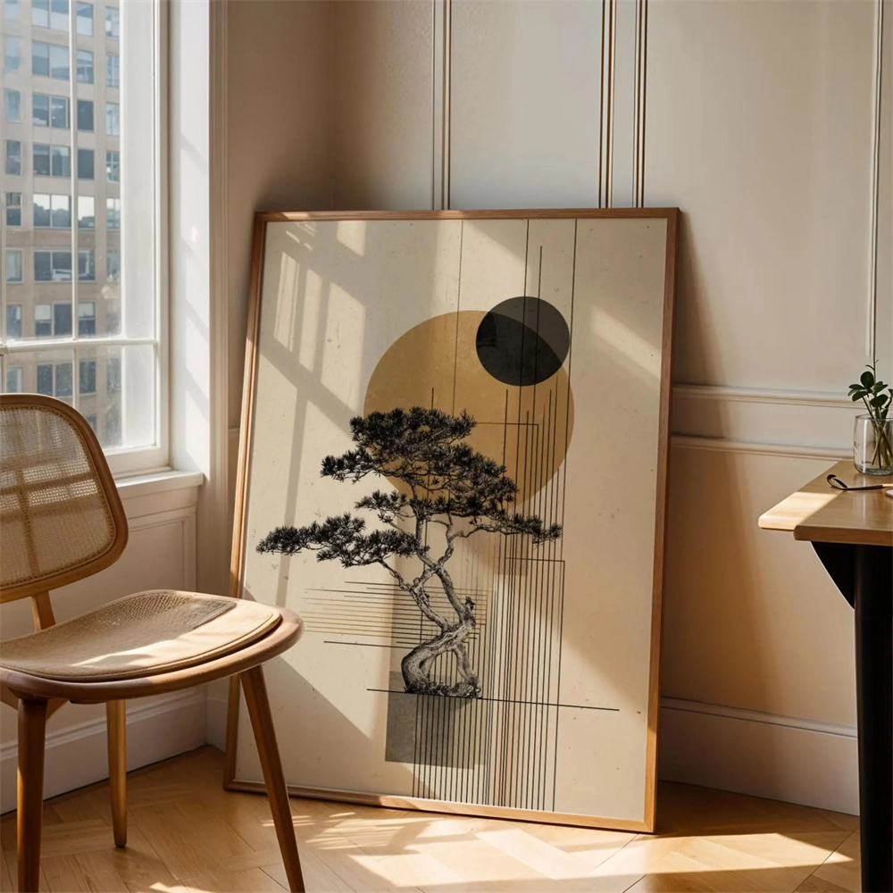 Home Decor Vietnam - งานศิลปะติดผนังบอนไซญี่ปุ่น 1 ชิ้น | โปสเตอร์สไตล์มินิมอลแบบญี่ปุ่น |