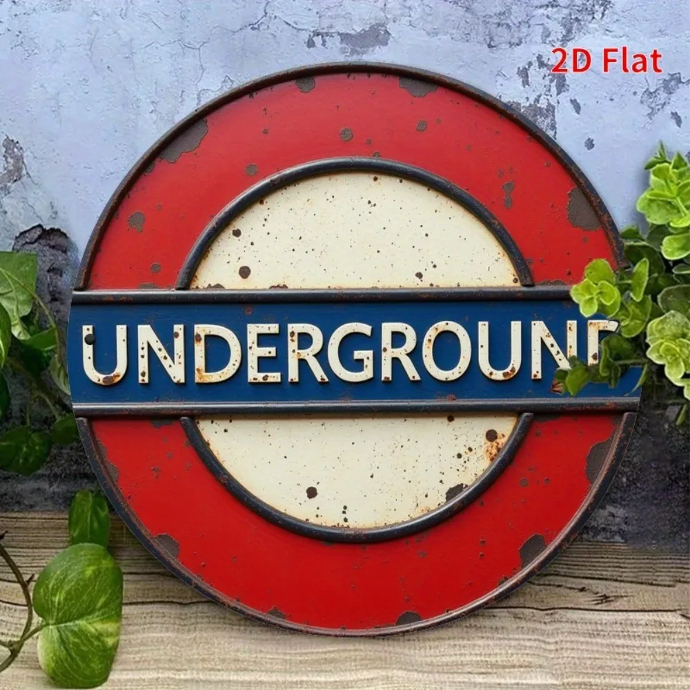 Home Decor London - ป้ายโลหะลายรถไฟใต้ดินลอนดอนแบบวินเทจ 2D เป็นของตกแต่งบ้านที่มีเอกลักษณ์สำหรับสนามหลังบ้าน และเป็นของขวัญที่สมบูรณ์แบบสำหรับเพื่อนและเพื่อนร่วมงาน