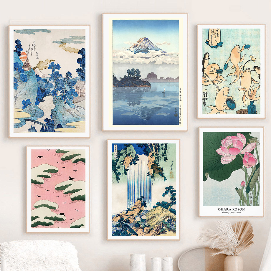 Home Decor Japanese - Hokusai Ohara Koson ศิลปะญี่ปุ่นโปสเตอร์ Vintage Guest