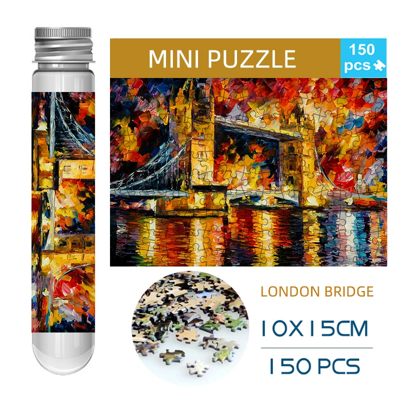 Home Decor London - 150ชิ้นปริศนาหลอดทดลองขนาดเล็กลอนดอนเบิริดจ์ภาพวาดที่มีชื่อเสียงเกมการศึกษาของขวัญเทศกาลเกมการตกแต่งบ้านเกม toyfamily เพื่อการศึกษา