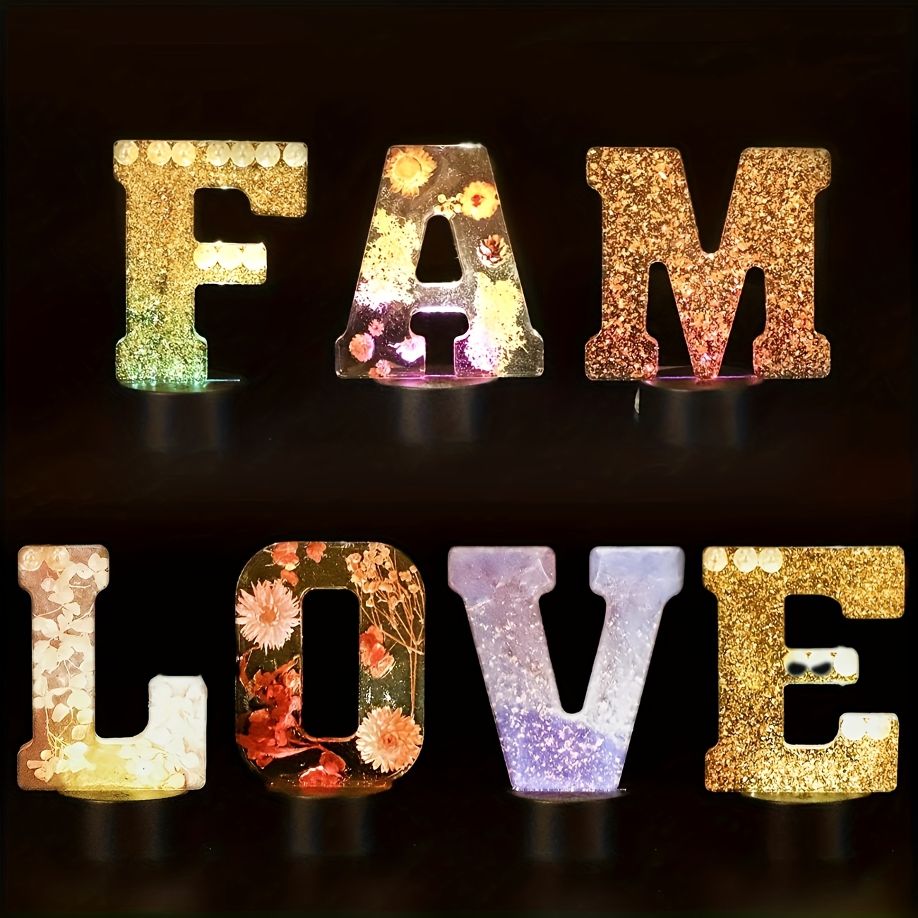 Home Decor Logo - แม่พิมพ์เรซินตัวอักษรขนาดใหญ่ 7 นิ้ว, แม่พิมพ์เรซินตัวอักษร 3 มิติ,
