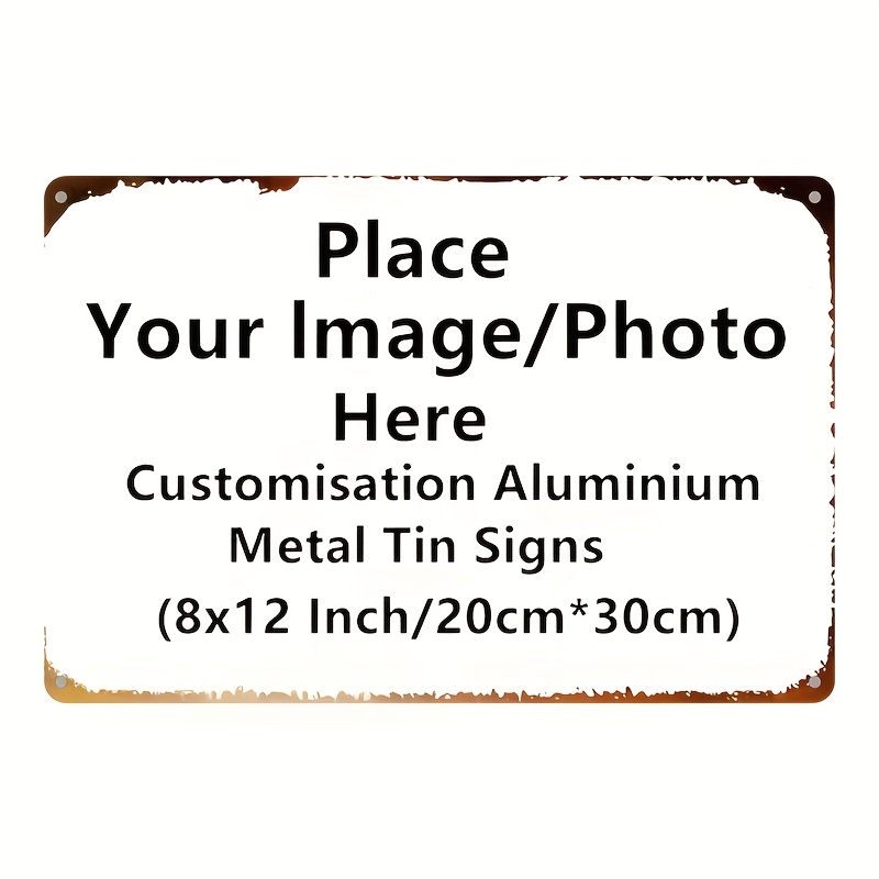 Home Decor Logo - ป้ายโลหะสั่งทำส่วนตัว - รูปภาพ/ข้อความ/โลโก้แบบกำหนดเอง ขนาดใหญ่ 8x12 นิ้ว
