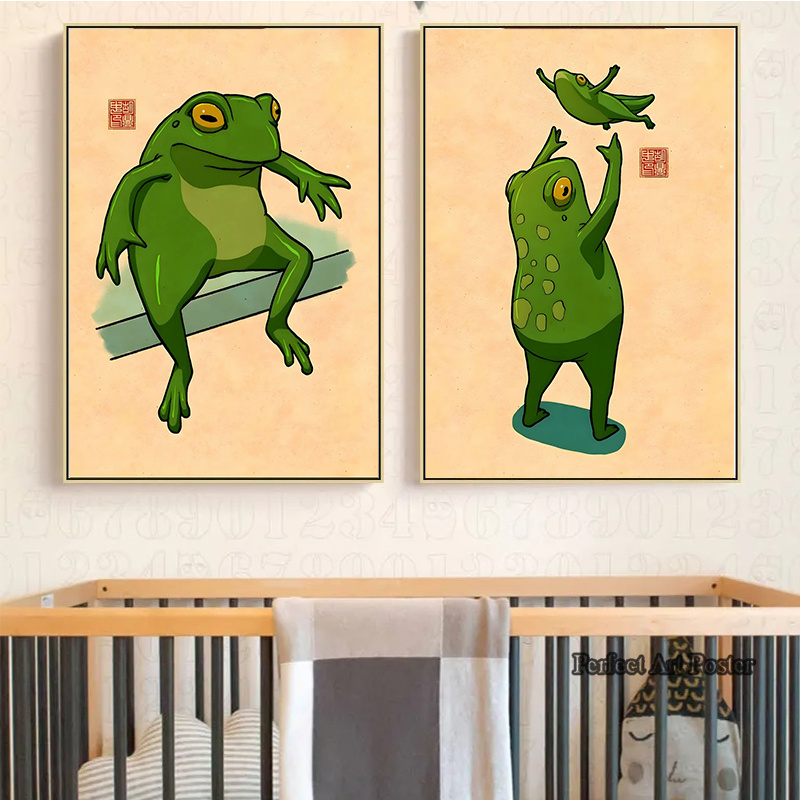 ตลกน่ารักกบ Meme โปสเตอร์การออ - Home Decor Vietnam บทวิจารณ์และราคา