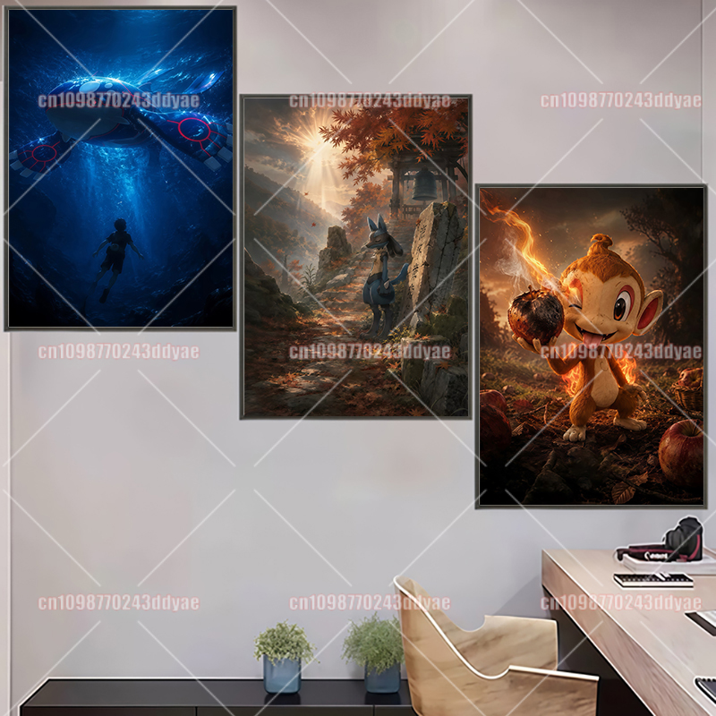 อะนิเมะโปเกมอนตัวละครภาพวาดต้น - Home Decor Canvas บทวิจารณ์และราคา
