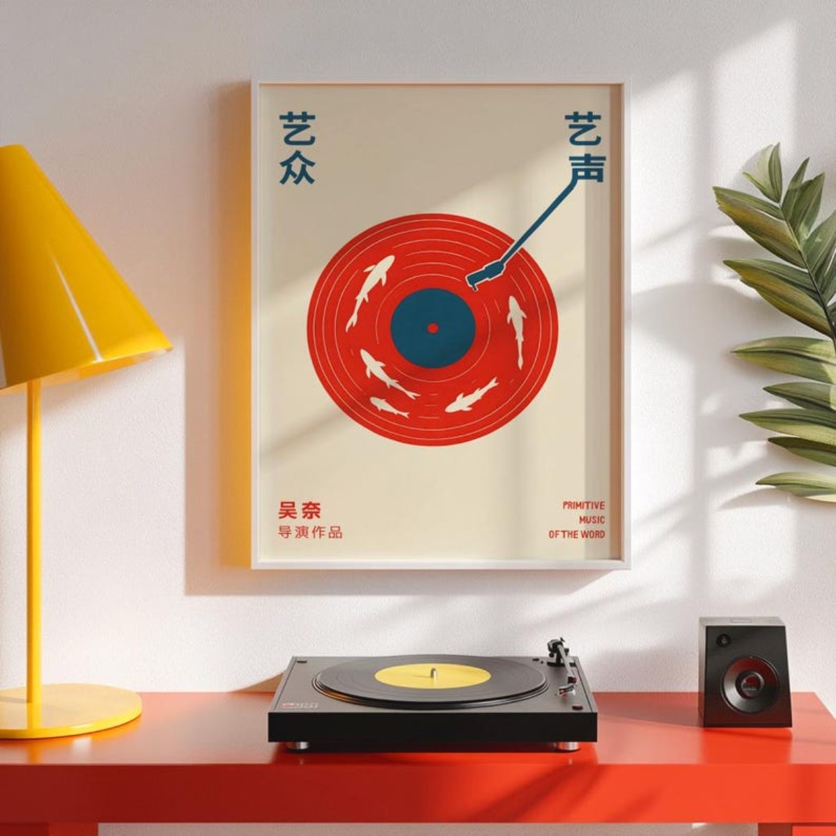 ภาพพิมพ์บนผ้าใบลายแผ่นเสียงวิน - Home Decor Vietnam บทวิจารณ์และราคา