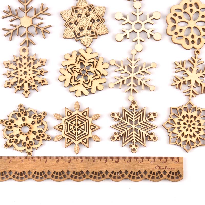 10Pcs ผสม Christmas Snowflake  - Home Decor Scrap บทวิจารณ์และราคา