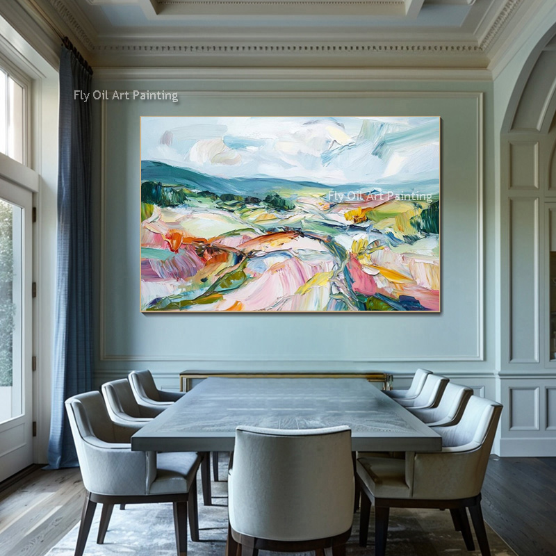 ภาพวาดสีน้ำมันทิวทัศน์ด้วยมีดป - Home Decor Color Palettes บทวิจารณ์และราคา