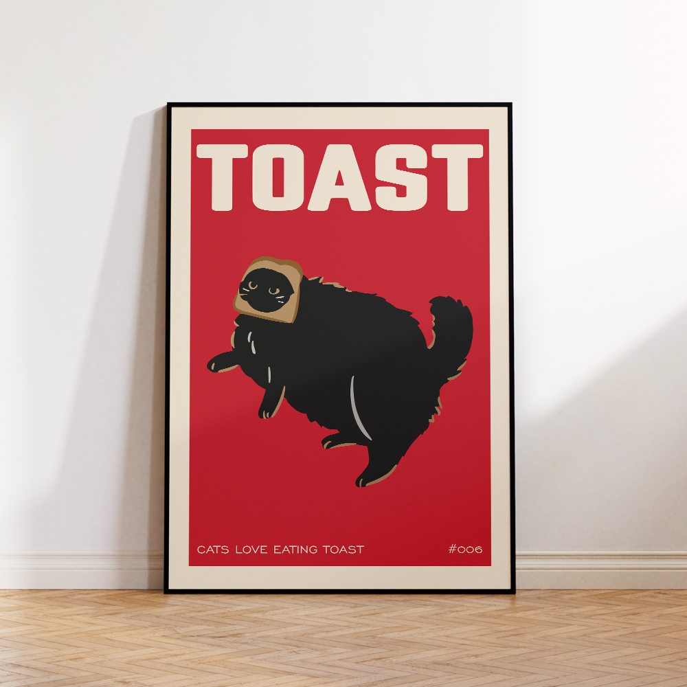 Black Cat Breakfast Toast Love - Home Decor Vietnam บทวิจารณ์และราคา