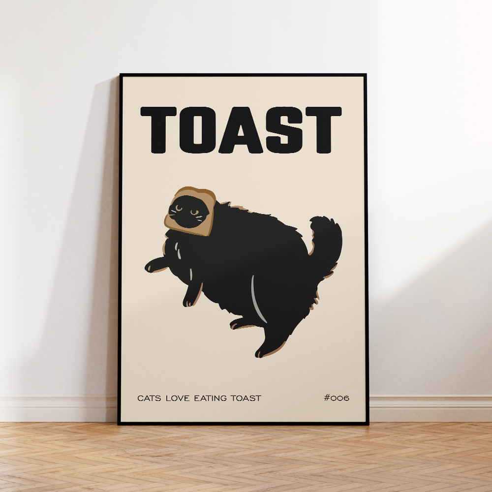 Black Cat Breakfast Toast Love - Home Decor Vietnam บทวิจารณ์และราคา
