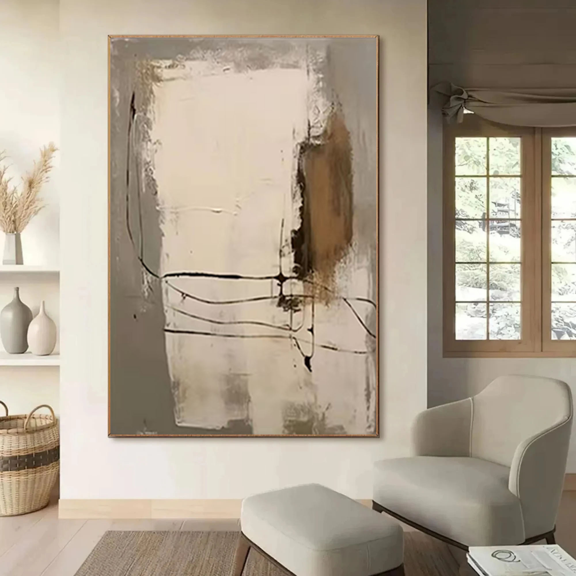 ภาพวาดสีน้ำมันวาดด้วยมือ 100%  - Home Decor Color Palettes บทวิจารณ์และราคา