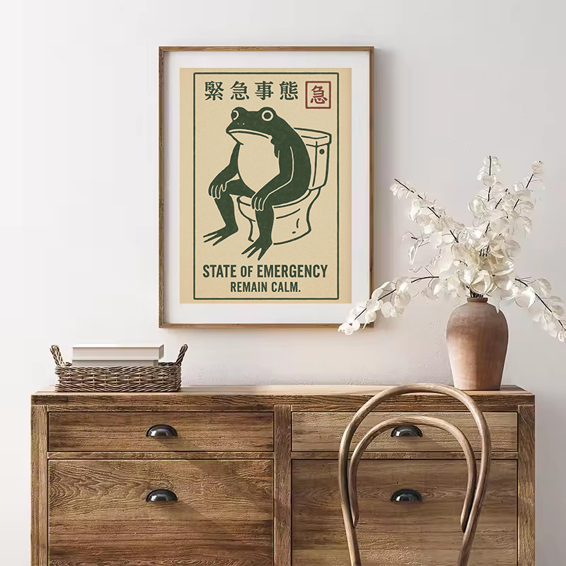 ภาพพิมพ์บนผ้าใบลายกบญี่ปุ่นย้อ - Home Decor Vietnam บทวิจารณ์และราคา