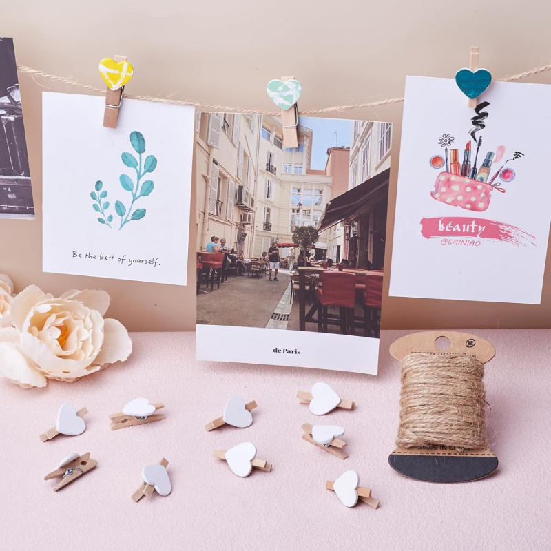 50 ชิ้นหัวใจสีขาว Clothespins  - Home Decor Scrap บทวิจารณ์และราคา