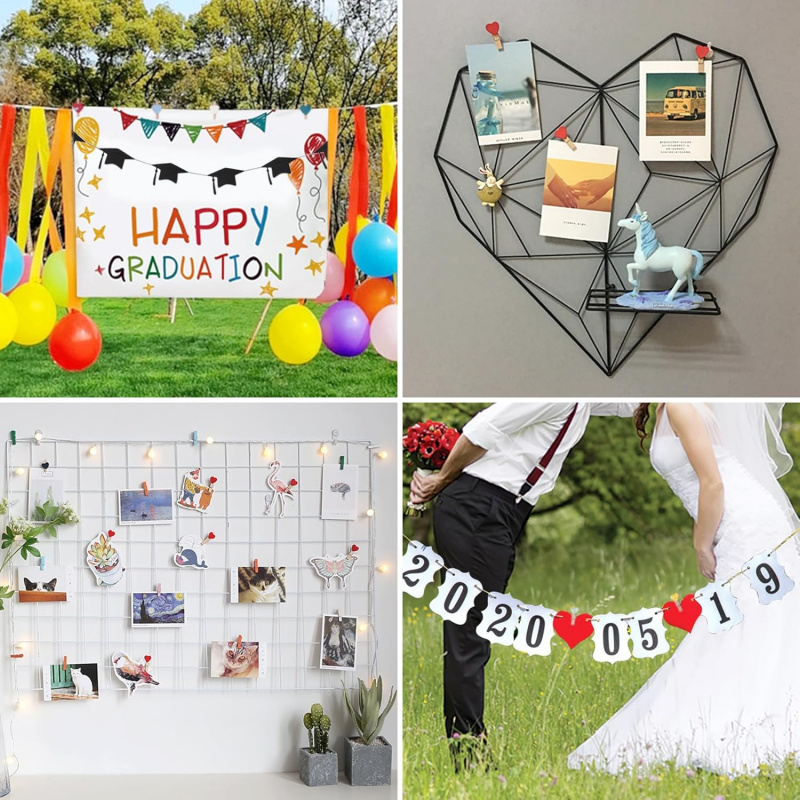 50 ชิ้นหัวใจสีขาว Clothespins  - Home Decor Scrap บทวิจารณ์และราคา