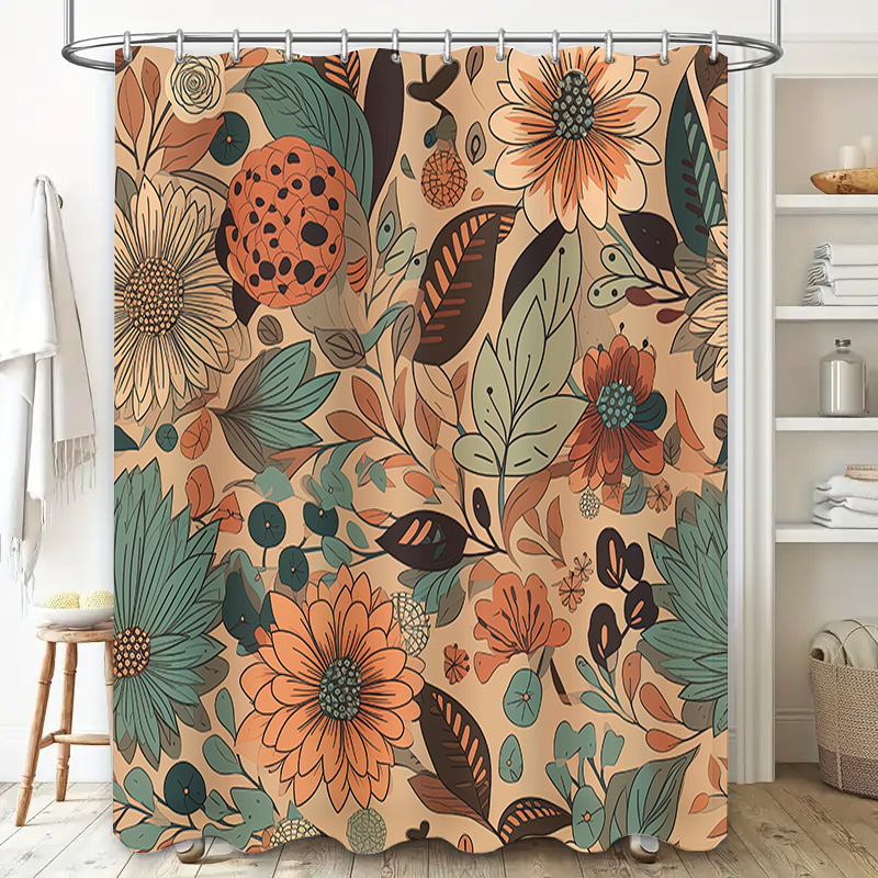 ม่านอาบน้ำลายดอกไม้สไตล์โมเดิร - Home Decor Color Palettes บทวิจารณ์และราคา