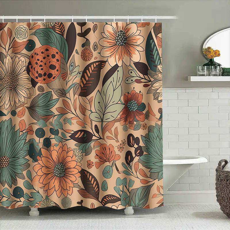 ม่านอาบน้ำลายดอกไม้สไตล์โมเดิร - Home Decor Color Palettes บทวิจารณ์และราคา