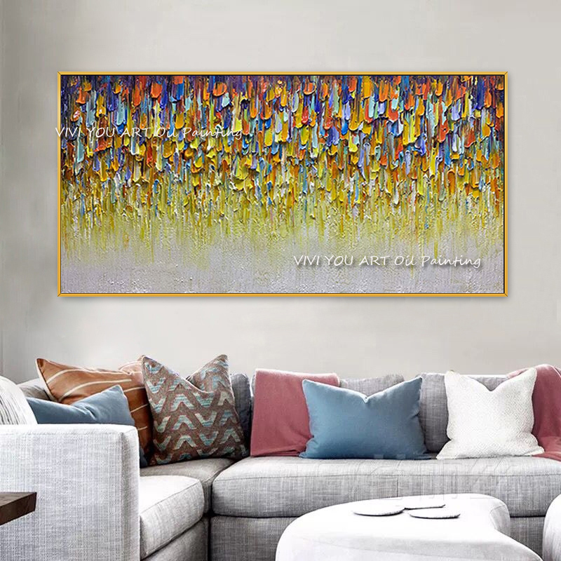 บทคัดย่อ Handmade สีหนาภาพวาดส - Home Decor Color Palettes บทวิจารณ์และราคา