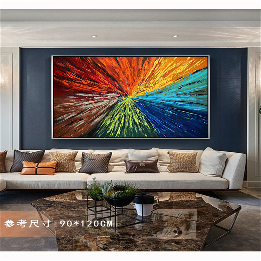ภาพวาดสีน้ํามันทําด้วยมือบนผ้า - Home Decor Color Palettes บทวิจารณ์และราคา