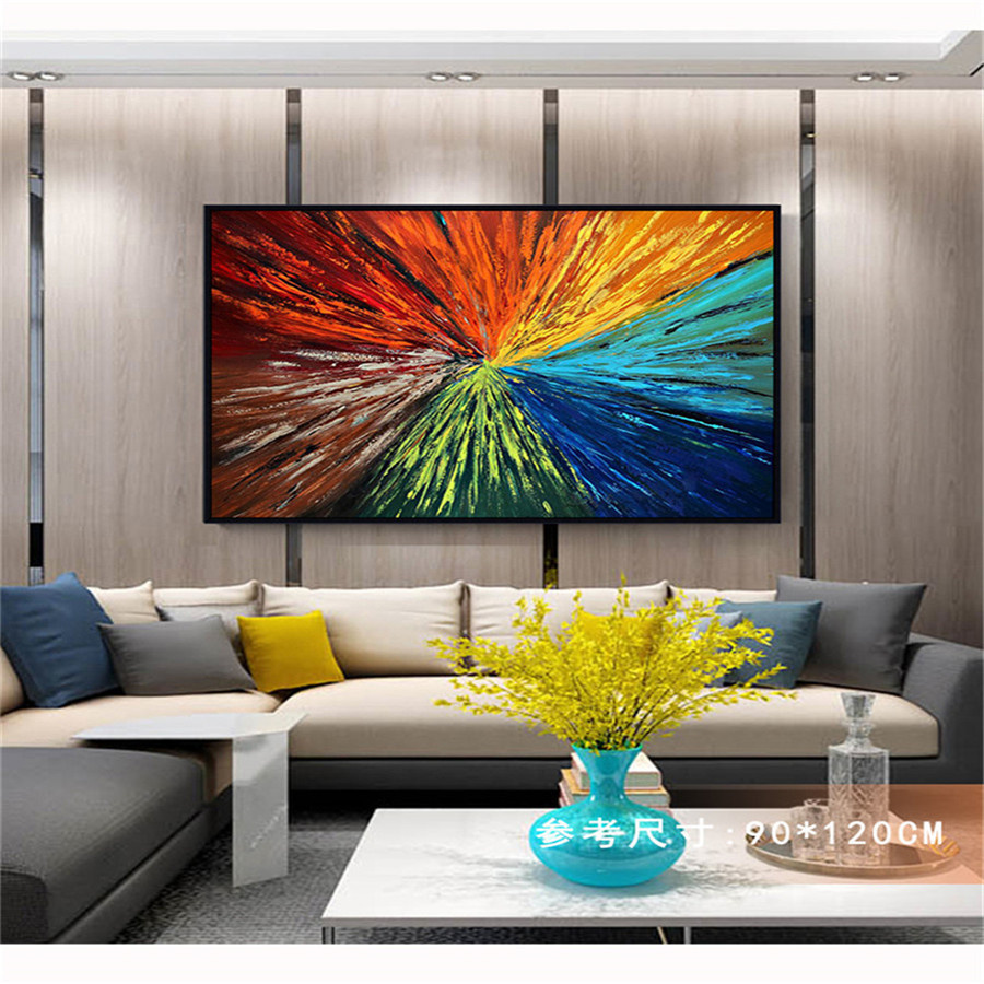 ภาพวาดสีน้ํามันทําด้วยมือบนผ้า - Home Decor Color Palettes บทวิจารณ์และราคา