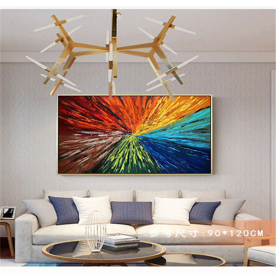 ภาพวาดสีน้ํามันทําด้วยมือบนผ้า - Home Decor Color Palettes บทวิจารณ์และราคา