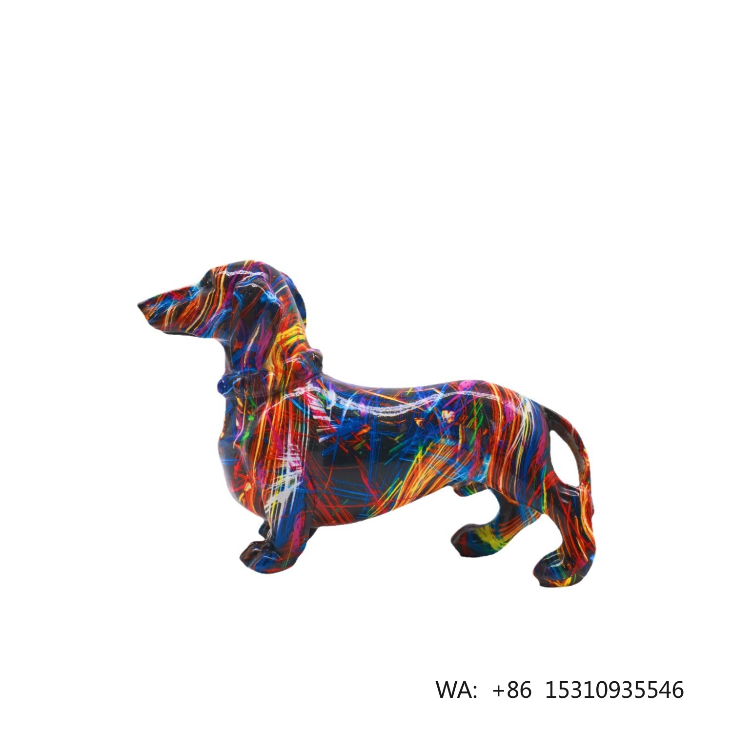 รูปปั้นสุนัขเรซิ่นสไตล์กราฟฟิต - Home Decor Resin บทวิจารณ์และราคา