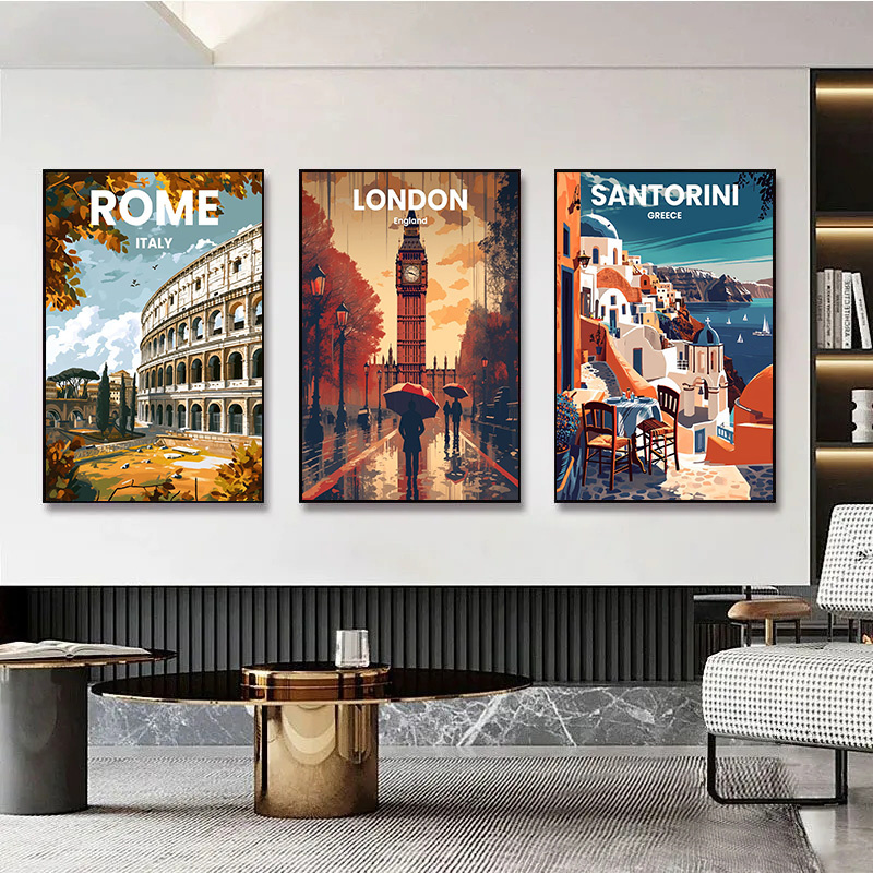 Modern Travel เมือง Santorini  - Home Decor Vietnam บทวิจารณ์และราคา