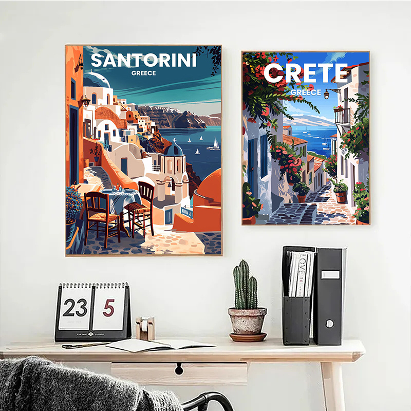 Modern Travel เมือง Santorini  - Home Decor Vietnam บทวิจารณ์และราคา