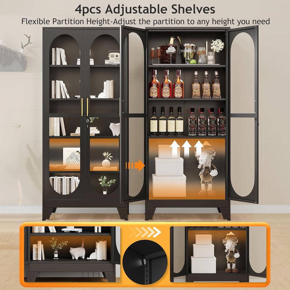 ตู้โชว์แบบล็อคได้สูง 71 นิ้ว พ - H&M Home Decor บทวิจารณ์และราคา