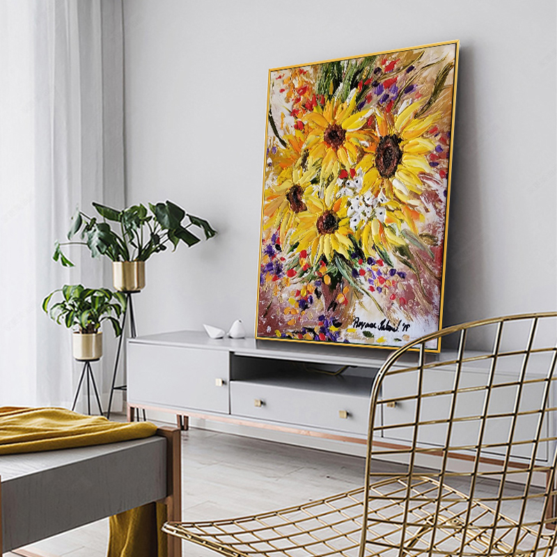 ภาพวาดสีน้ำมันดอกทานตะวันแบบ 3 - Home Decor Color Palettes บทวิจารณ์และราคา