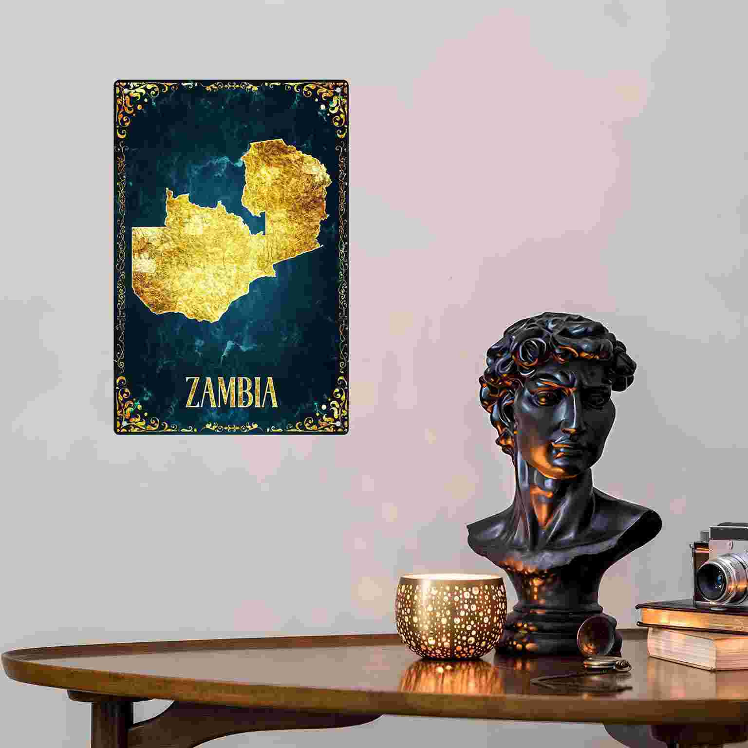 ป้ายตกแต่งผนังรูปแผนที่ประเทศแ - Home Decor Zambia บทวิจารณ์และราคา