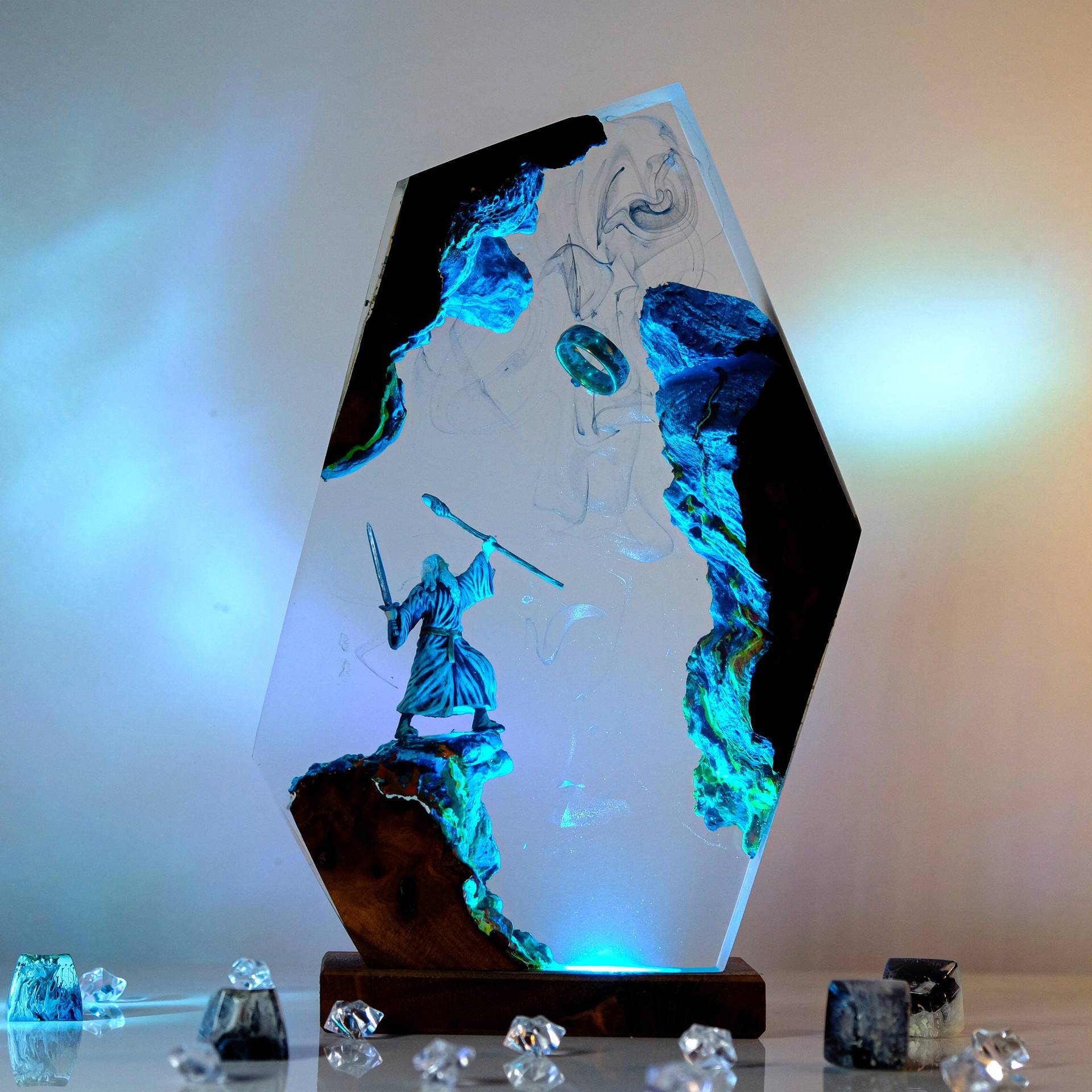 โคมไฟเรซิ่นรูปฉากภาพยนตร์ แหวน - Home Decor Resin บทวิจารณ์และราคา