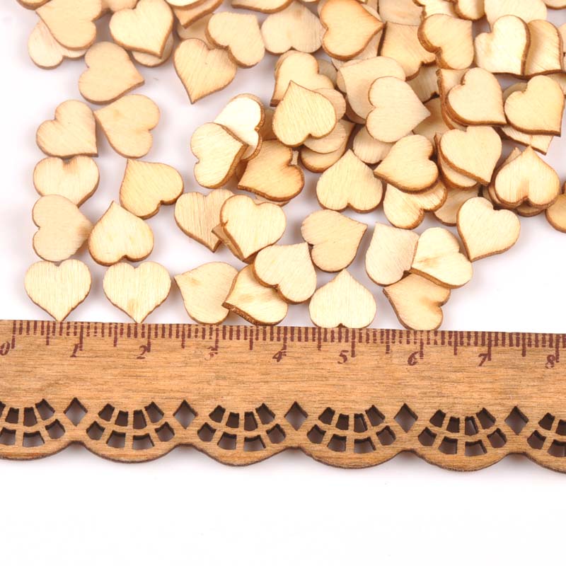 100Pcs มินิหัวใจรูปแบบไม้ Scra - Home Decor Scrap บทวิจารณ์และราคา