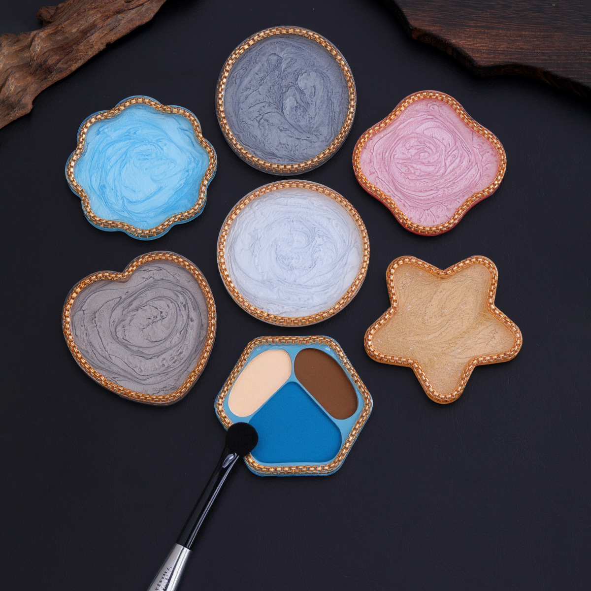 ชุดจานสีเรซิ่นอาเกตสีทอง – แผ่ - Home Decor Color Palettes บทวิจารณ์และราคา