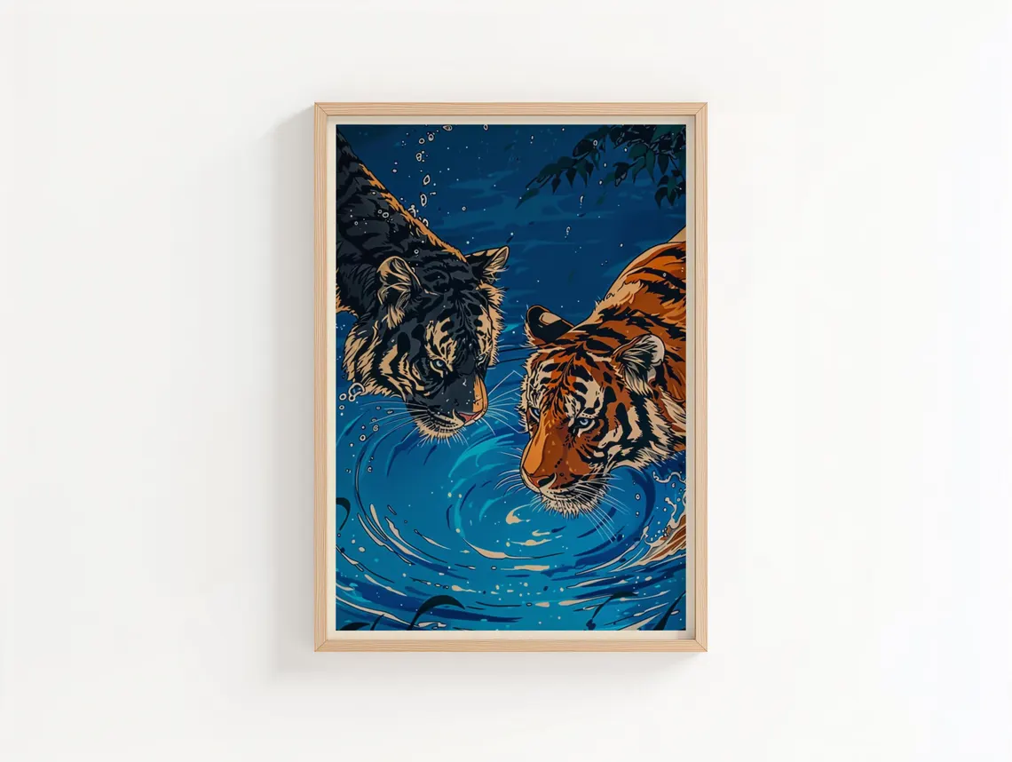 โปสเตอร์เสือทไวไลท์ |   งานศิล - Home Decor Japanese บทวิจารณ์และราคา