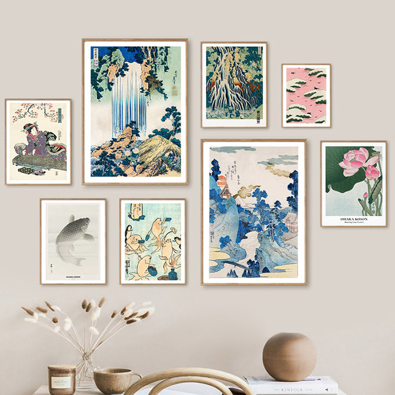 Hokusai Ohara Koson ศิลปะญี่ปุ - Home Decor Japanese บทวิจารณ์และราคา