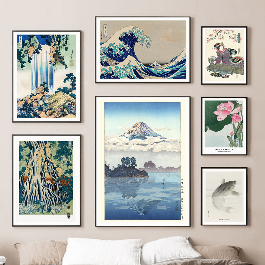 Hokusai Ohara Koson ศิลปะญี่ปุ - Home Decor Japanese บทวิจารณ์และราคา