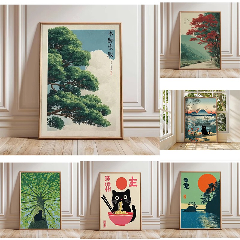 ภาพพิมพ์บนผ้าใบลายวะทะญี่ปุ่นย - Home Decor Vietnam บทวิจารณ์และราคา