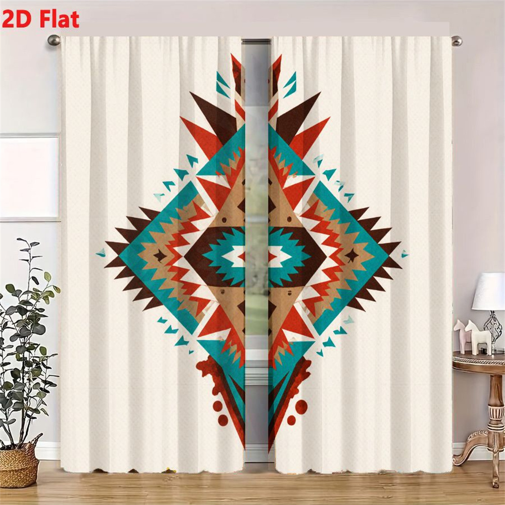 ผ้าม่าน 2 ชิ้น ลายเรขาคณิตแบบส - Home Decor Color Palettes บทวิจารณ์และราคา