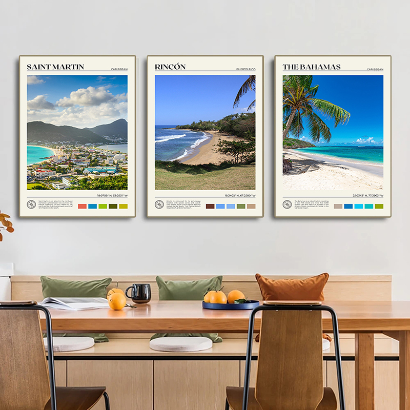 โปสเตอร์ท่องเที่ยวคาริเบียนโปส - Home Decor Vietnam บทวิจารณ์และราคา