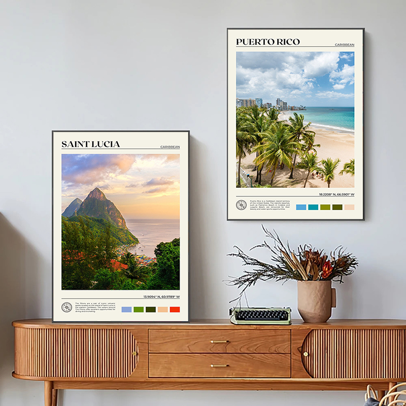 โปสเตอร์ท่องเที่ยวคาริเบียนโปส - Home Decor Vietnam บทวิจารณ์และราคา