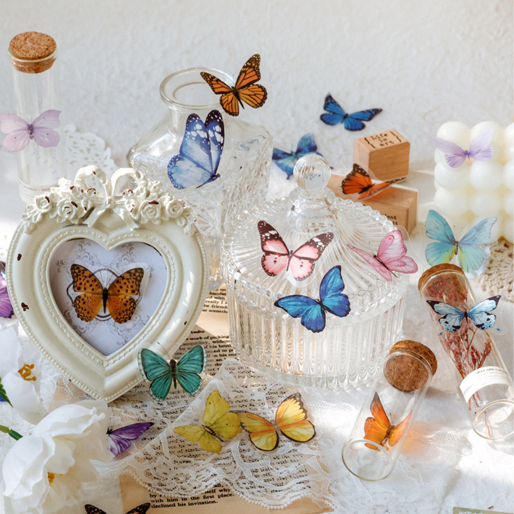 สติกเกอร์รูปผีเสื้อ40ชิ้น/ถุงไ - Home Decor Scrap บทวิจารณ์และราคา